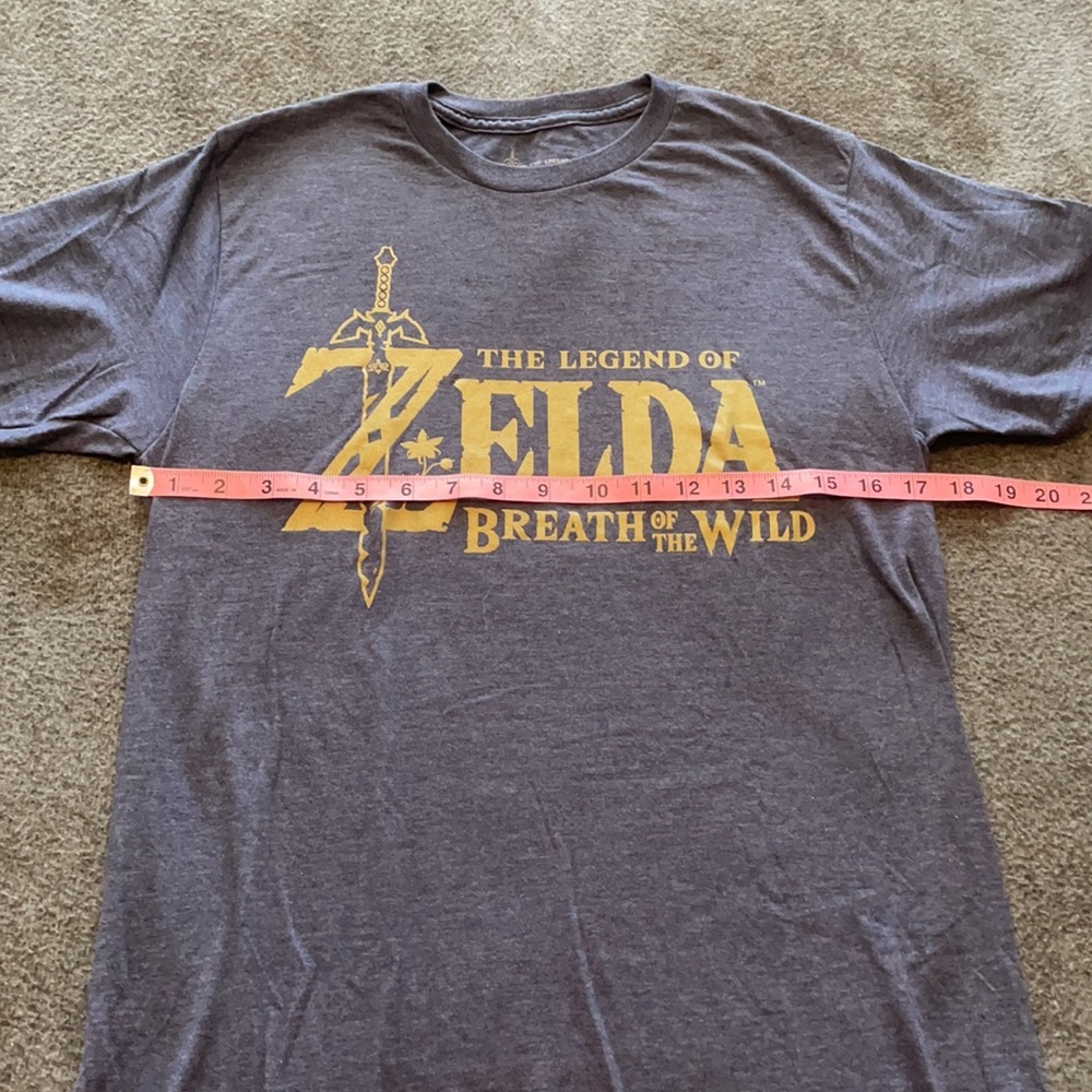Legend Of Zelda Heathered Blue Unisex T Shirt with Gold Lettering - Picture 4 of 7